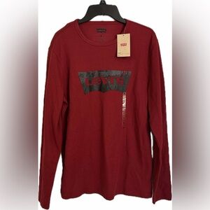 NWT Levi’s Easton Biking Red waffle long-sleeve shirt, size Medium